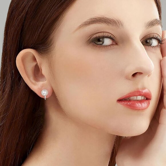 Silver Gold Hypoallergenic Cubic Zirconia Clip-On Earrings for Women, Non-Pierce - Picture 3 of 7